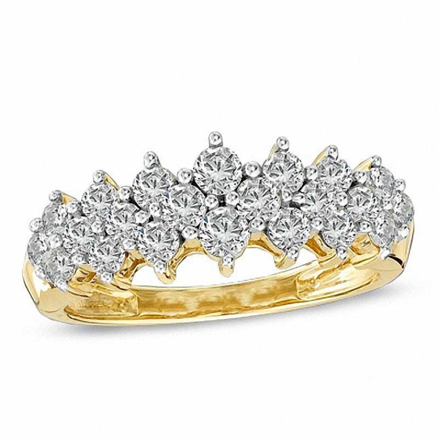 Rings Zales | 1 Ct. T.W. Diamond Cluster Pyramid Band In 10K Gold