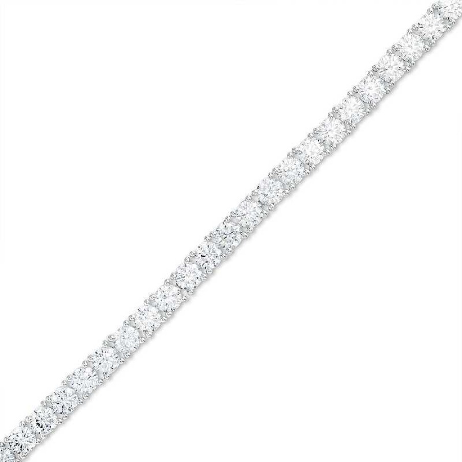 Bracelets Zales | 4 Ct. T.W. Certified Lab-Created Diamond Tennis Bracelet In 14K White Gold (F/Si2) – 7.25"