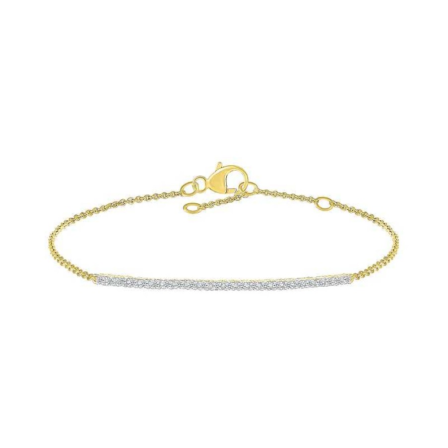 Bracelets Zales | 1/6 Ct. T.W. Diamond Line Bracelet In 10K Gold - 7.5"