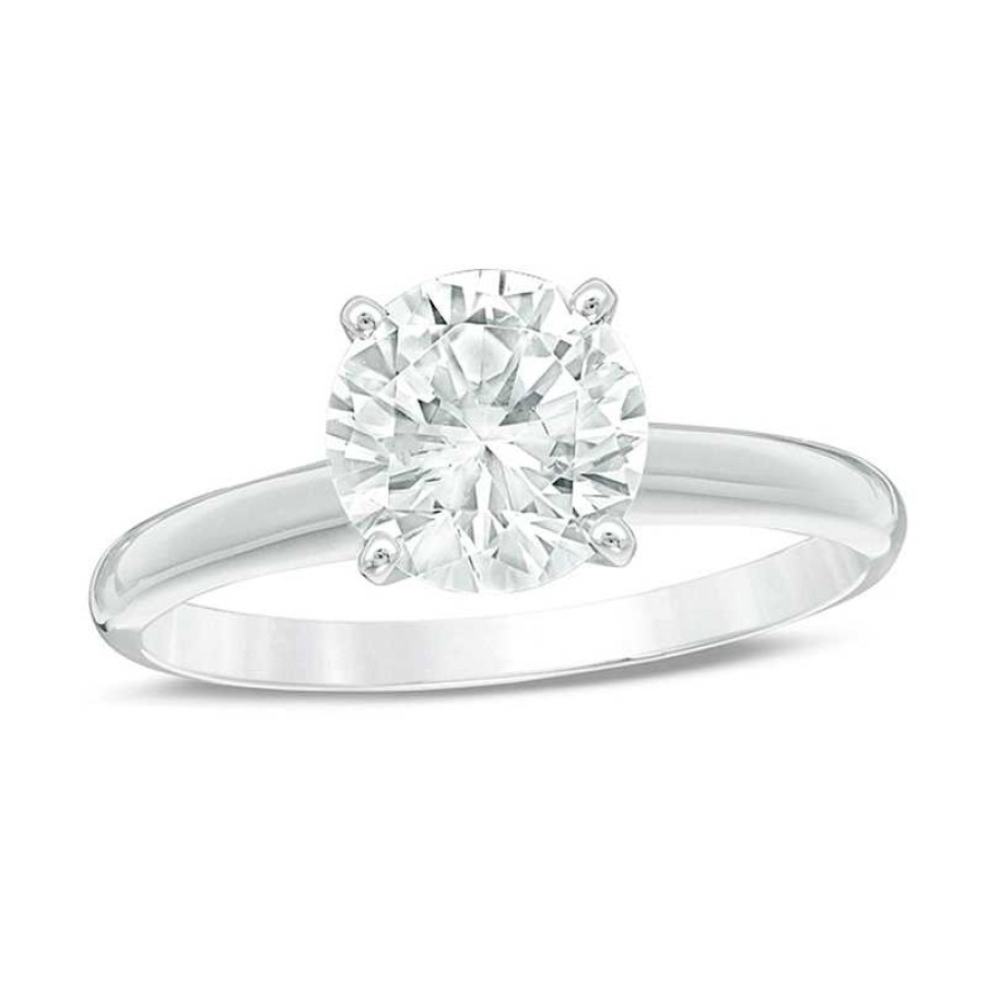 Rings Zales | 2 Ct. Certified Diamond Solitaire Engagement Ring In 14K White Gold (I/I1)