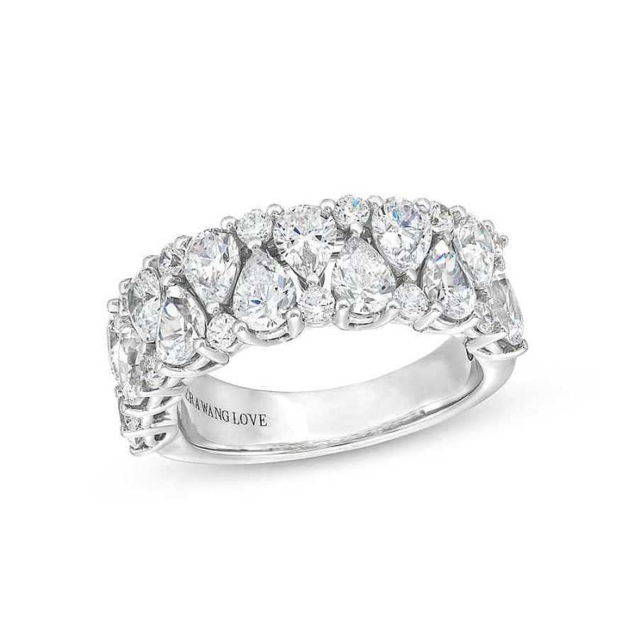 Rings Zales | True Lab-Created Diamonds By Vera Wang Love 3 Ct. T.W. Pear Mirror Band In 14K White Gold (F/Vs2)