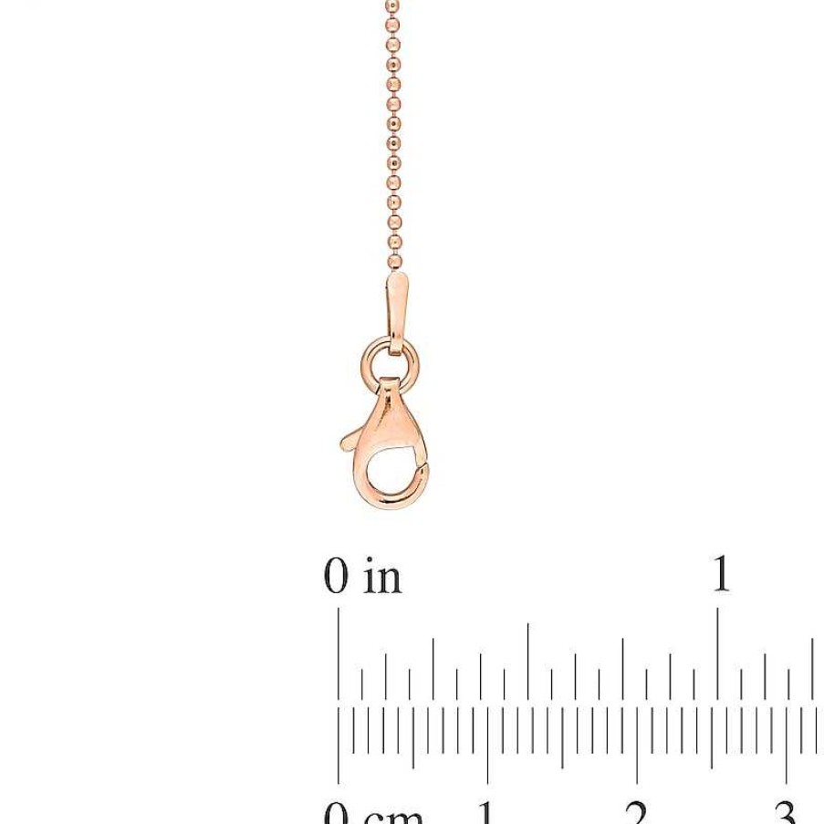 Bracelets Zales | 1.0Mm Ball Chain Anklet In Sterling Silver With Rose-Tone Flash Plate - 9"