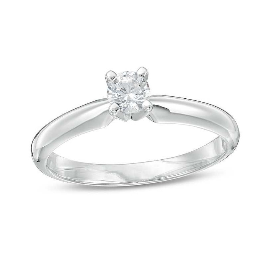 Rings Zales | 1/4 Ct. T.W. Diamond Solitaire Engagement Ring In 14K White Gold (I/I2)