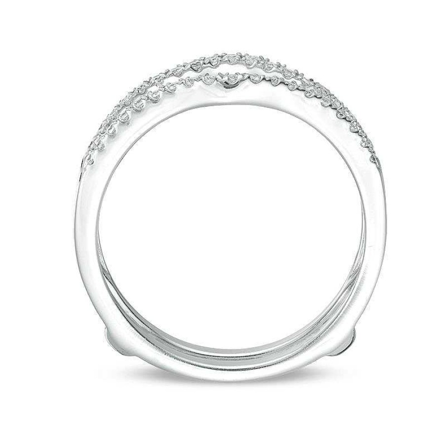 Rings Zales | 1/4 Ct. T.W. Diamond Contour Solitaire Enhancer In 14K White Gold