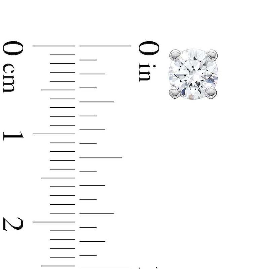 Earrings Zales | 1-1/2 Ct. T.W. Certified Lab-Created Diamond Solitaire Stud Earrings In 14K White Gold (I/Si2)