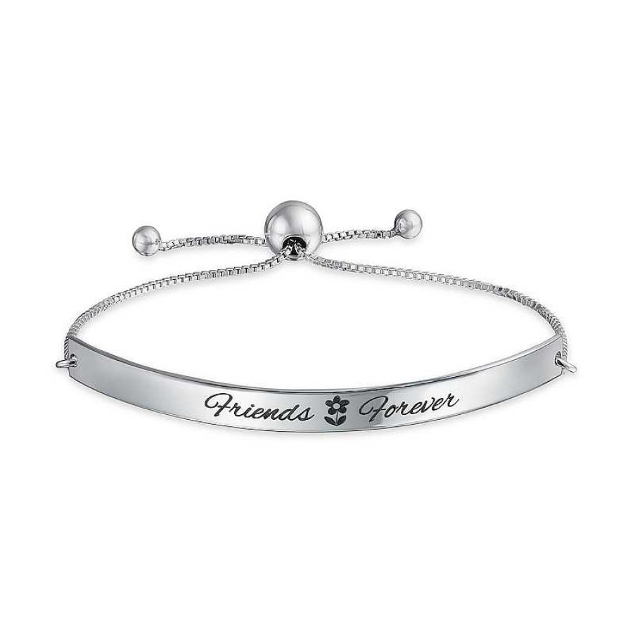 Bracelets Zales | Friends Forever Bar Bolo Bracelet In Sterling Silver - 11"