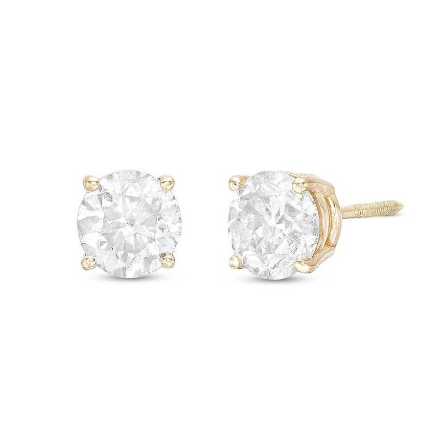 Earrings Zales | 1-1/4 Ct. T.W. Diamond Solitaire Stud Earrings In 10K Gold (I/I3)