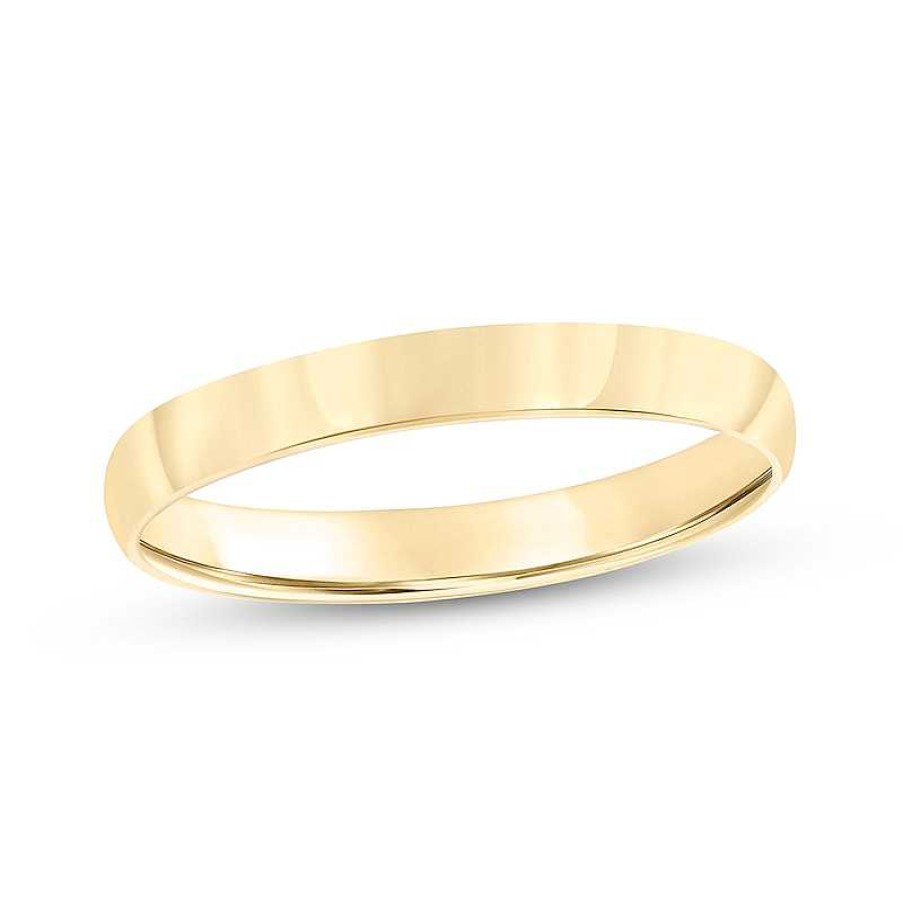 Rings Zales | 3.0Mm Engravable Low Dome Comfort-Fit Wedding Band In 10K Gold (1 Line)