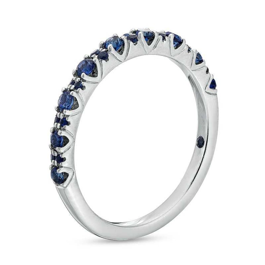 Rings Zales | Vera Wang Love Collection Blue Sapphire Anniversary Band In 14K White Gold