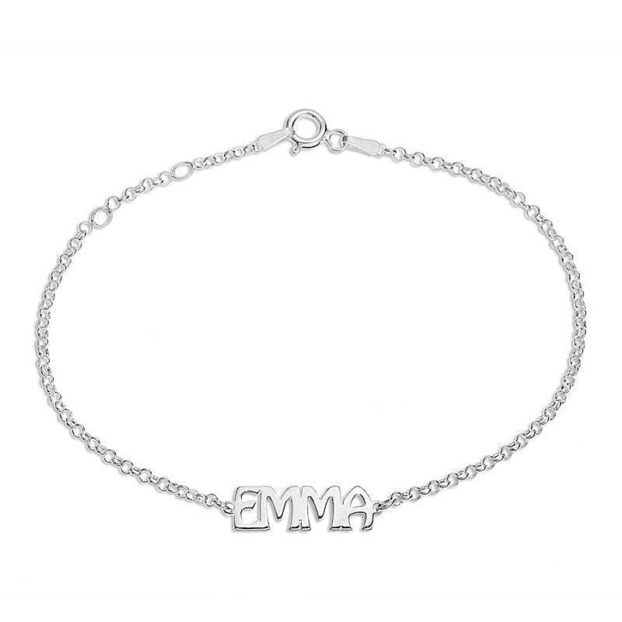 Bracelets Zales | Uppercase Name Bracelet In Sterling Silver (1 Line) - 8"