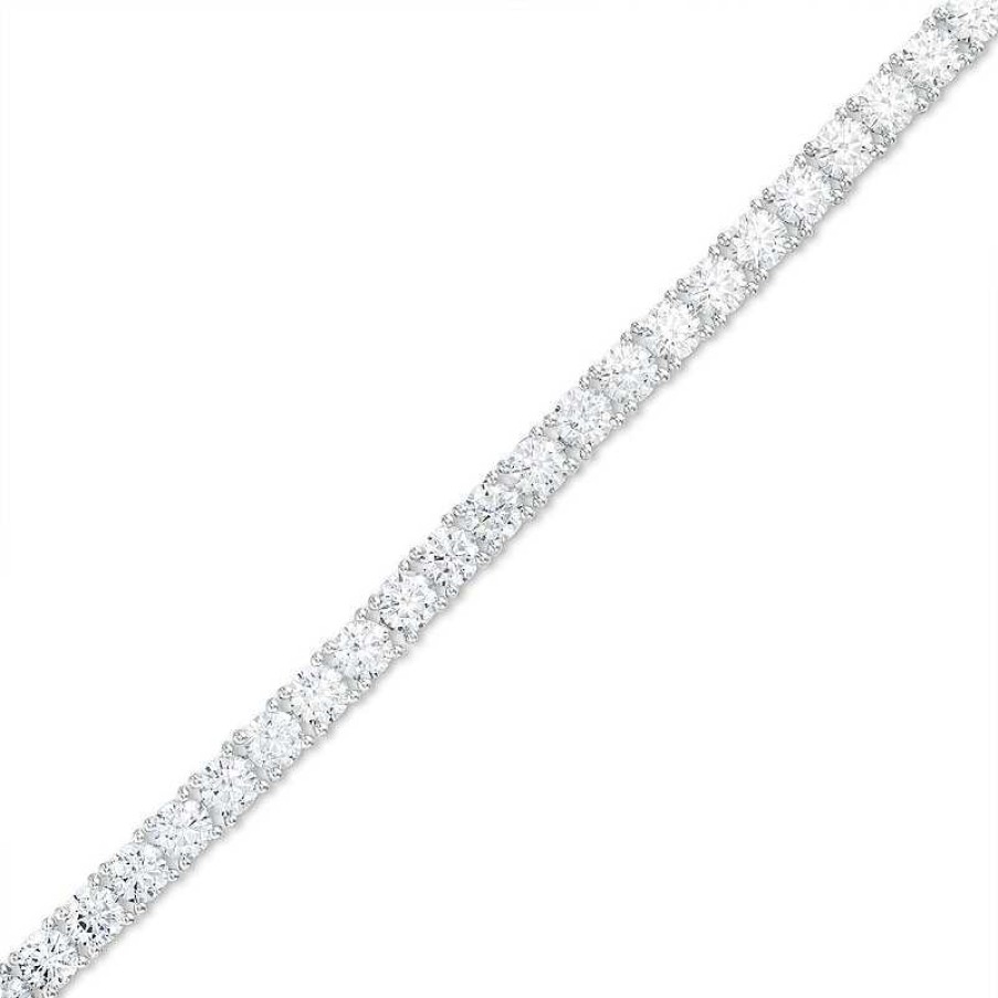 Bracelets Zales | 10 Ct. T.W. Certified Lab-Created Diamond Tennis Bracelet In 14K White Gold (F/Si2) - 7.25"