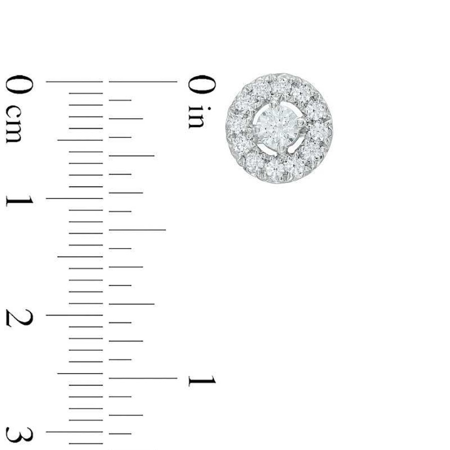 Earrings Zales | 3/4 Ct. T.W. Diamond Frame Stud Earrings In 10K White Gold