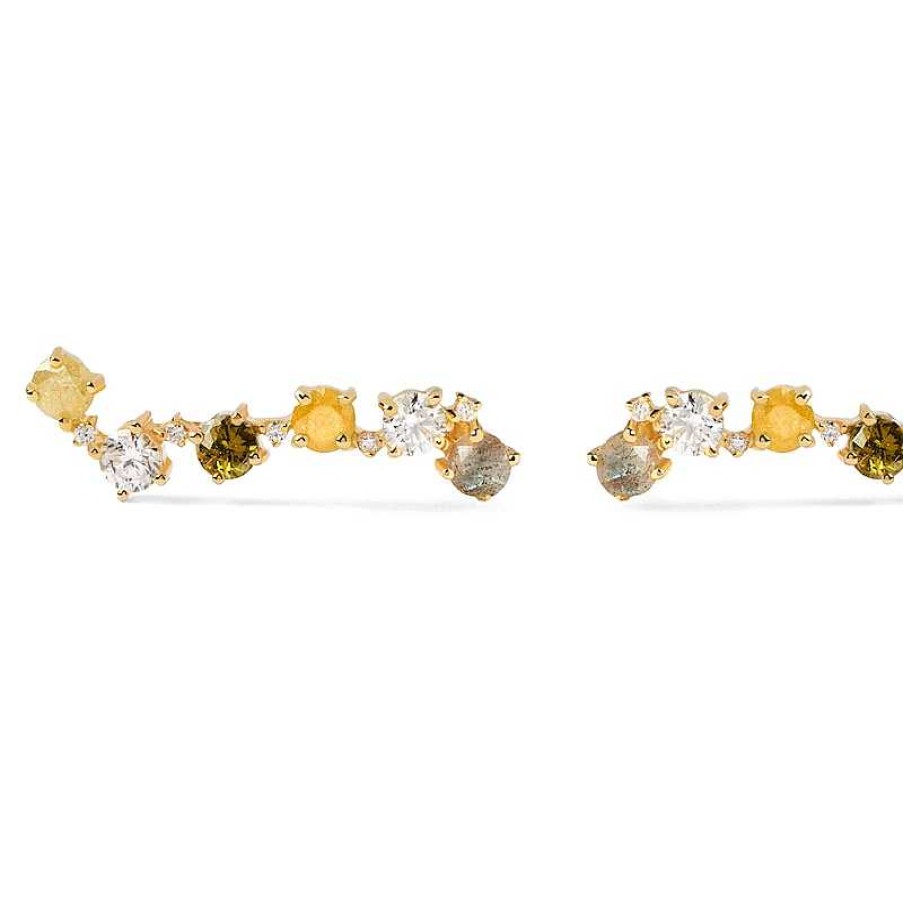 Earrings Zales | Pdpaola™ At Zales Labradorite And Cubic Zirconia Crawler Earrings In Sterling Silver With 18K Gold Plate