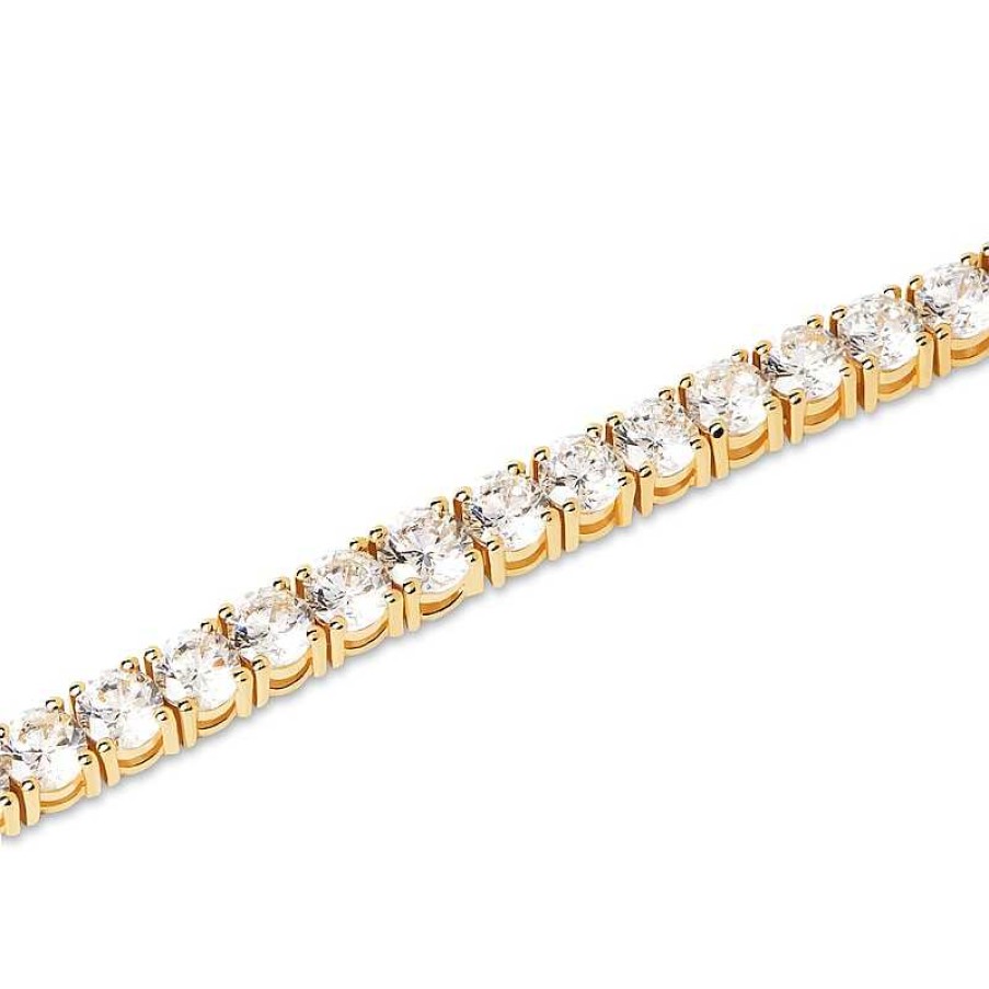 Bracelets Zales | Pdpaola™ At Zales Cubic Zirconia Graduating Tennis Bracelet In Sterling Silver With 18K Gold Plate