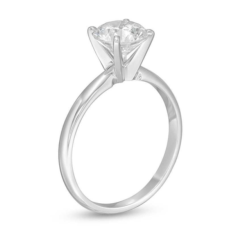 Rings Zales | 1-1/2 Ct. Certified Lab-Created Diamond Solitaire Engagement Ring In 14K White Gold (F/Vs2)