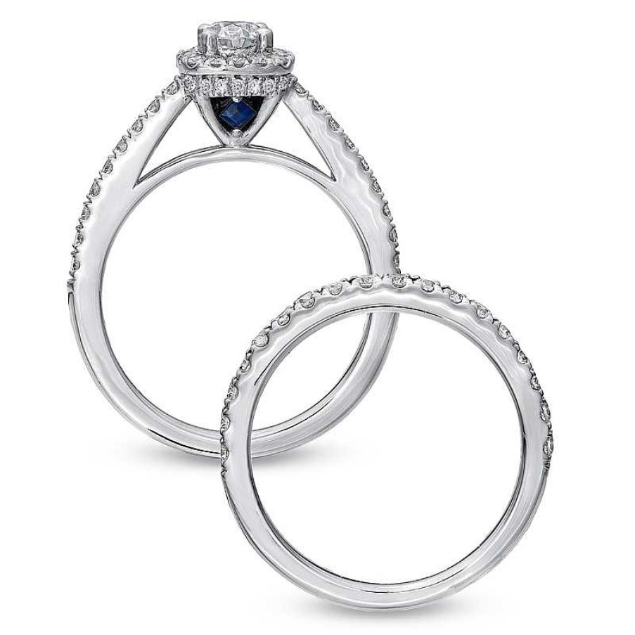 Rings Zales | Vera Wang Love Collection 1 Ct. T.W. Diamond Frame Bridal Set In 14K White Gold