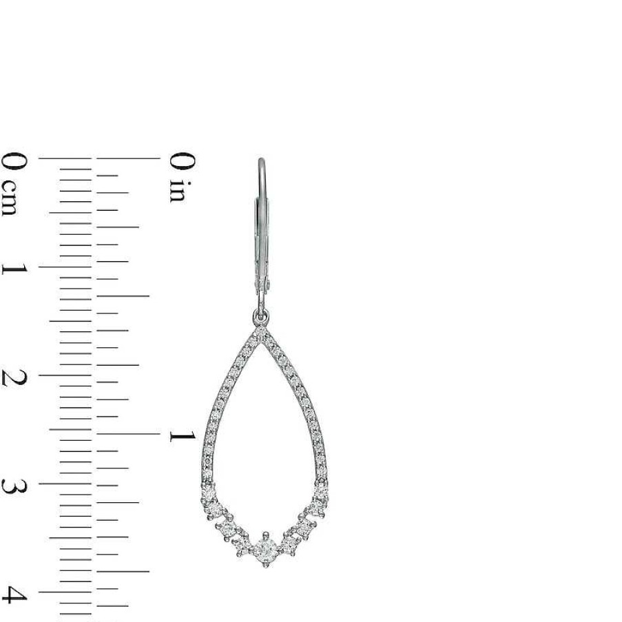 Earrings Zales | 1/2 Ct. T.W. Diamond Open Teardrop Earrings In 10K White Gold