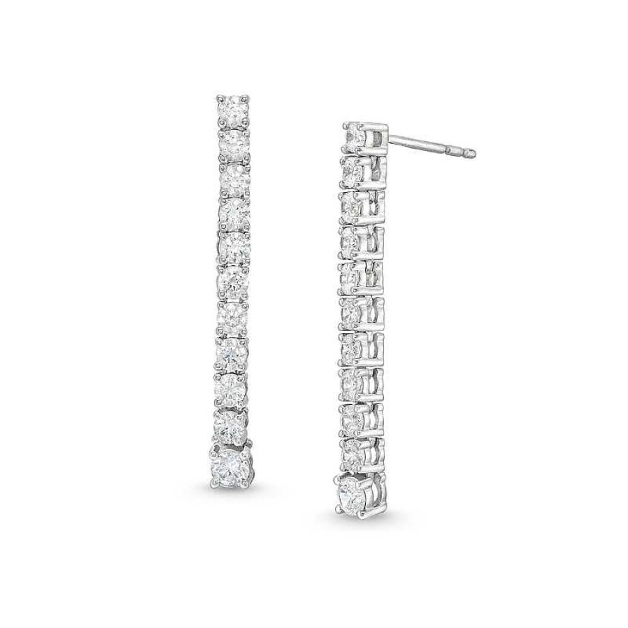 Earrings Zales | 1 Ct. T.W. Journey Certified Lab-Created Diamond Drop Earrings In 10K White Gold (I/I1)