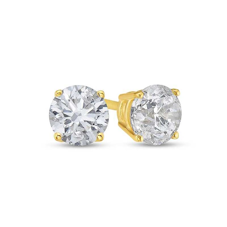 Earrings Zales | 7/8 Ct. T.W. Diamond Solitaire Stud Earrings In 10K Gold (I/I3)