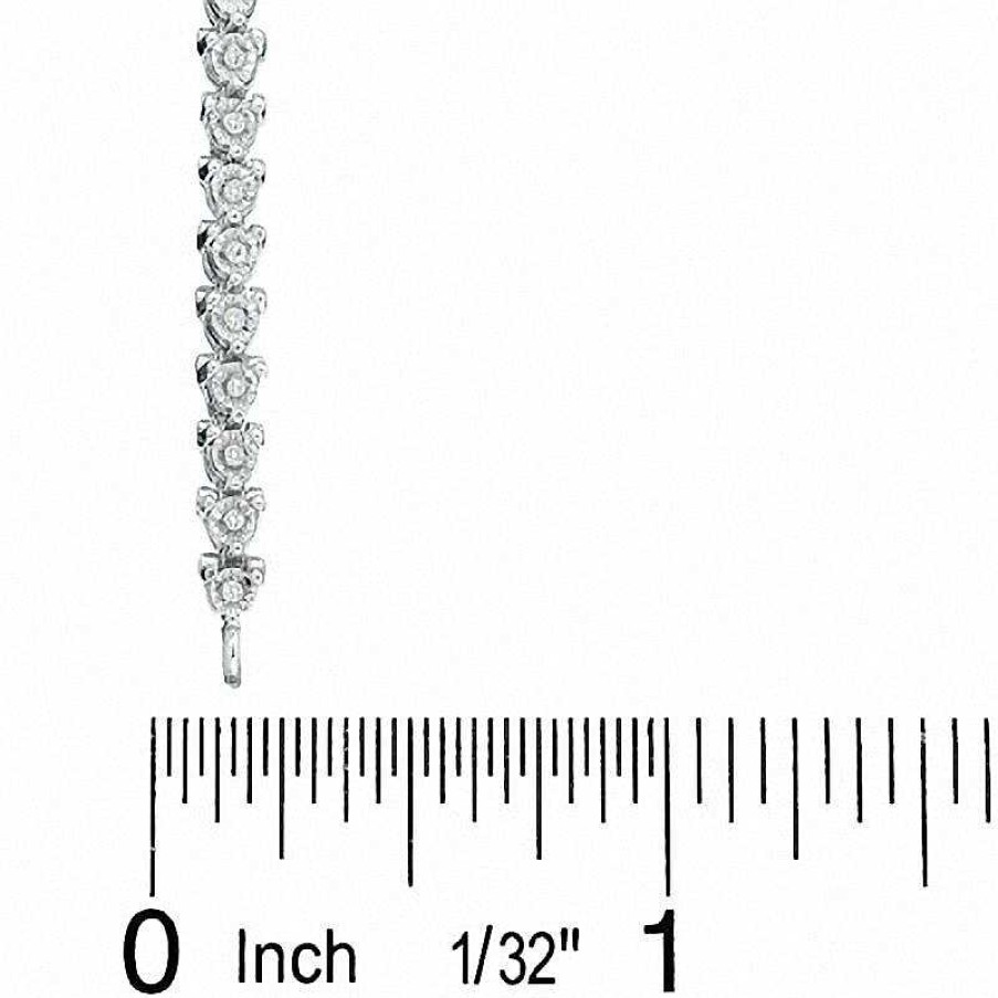 Bracelets Zales | 1/4 Ct. T.W. Diamond Line Bracelet In Sterling Silver