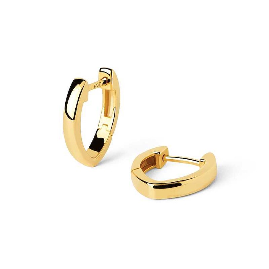 Earrings Zales | Pdpaola™ At Zales 15.0Mm Half Heart-Shaped Hoop Earrings In Sterling Silver With 18K Gold Plate