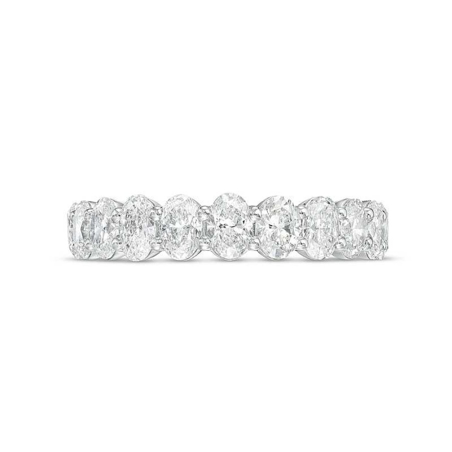 Rings Zales | 1-3/4 Ct. T.W. Certified Oval Diamond Anniversary Band In 14K White Gold (I/Si2)