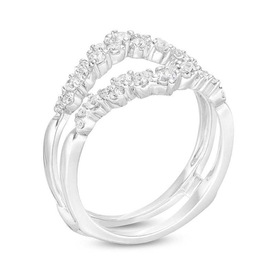 Rings Zales | 1/2 Ct. T.W. Diamond Scatter Solitaire Enhancer In 14K White Gold