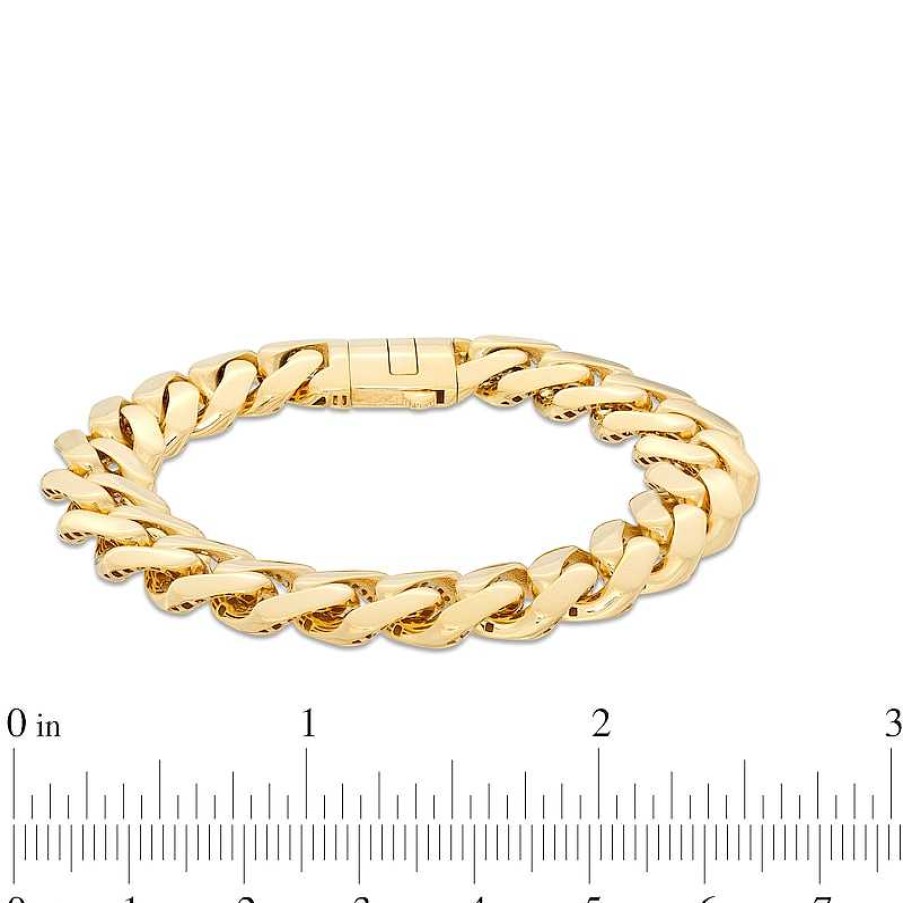 Bracelets Zales | 11.3Mm Hollow Curb Chain Bracelet In 14K Gold - 7.0"