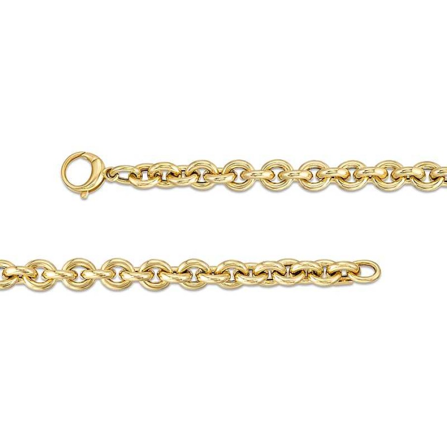 Bracelets Zales | Made In Italy 3.0Mm Hollow Rolo Chain Link Bracelet In 14K Gold - 7.5"