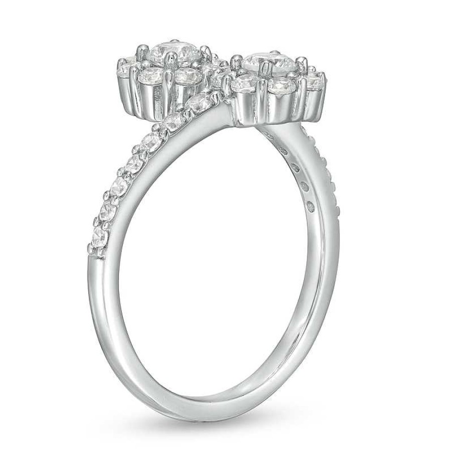 Rings Zales | 1 Ct. T.W. Certified Lab-Created Diamond Bypass Ring In 14K White Gold (F/Si2)