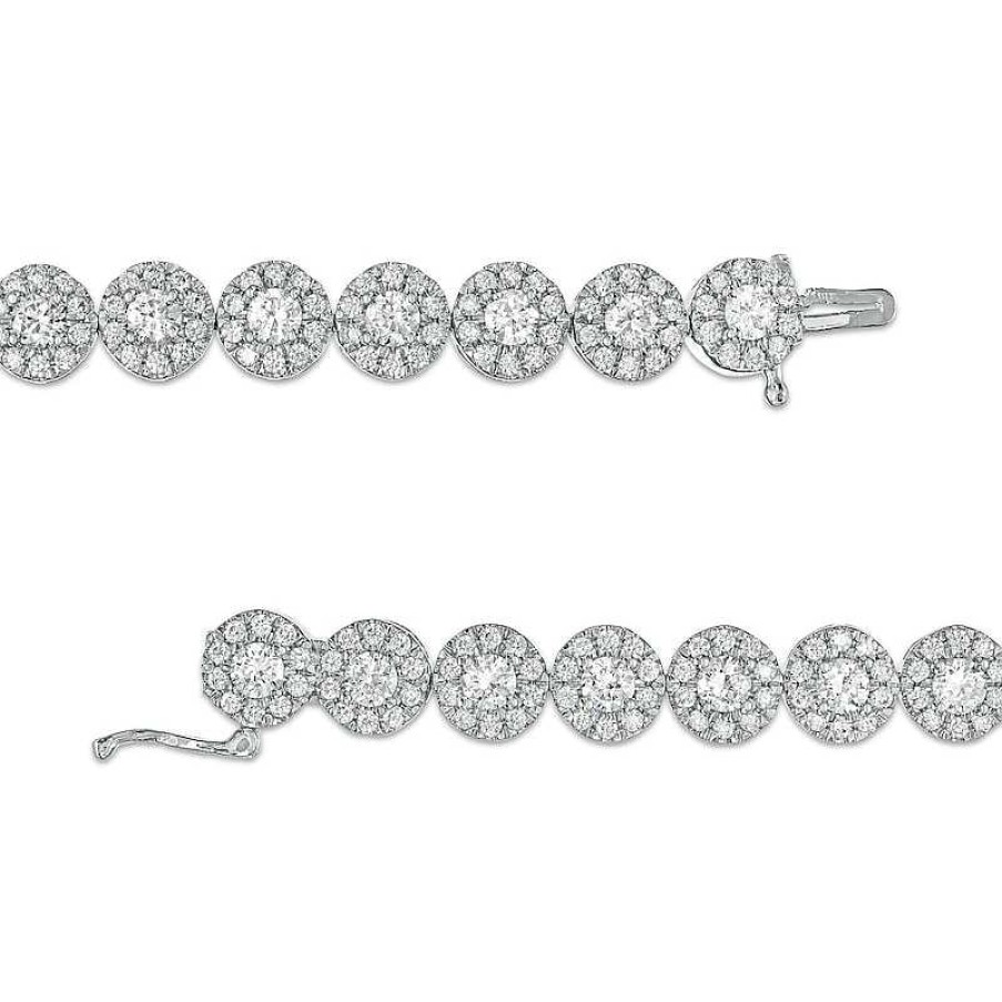 Bracelets Zales | 7 Ct. T.W. Certified Lab-Created Multi-Diamond Bracelet In 14K White Gold (F/Si2) – 7.25"