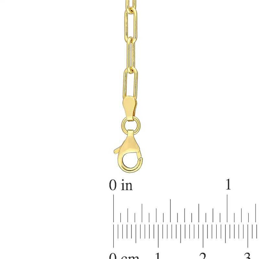 Bracelets Zales | 3.5Mm Paper Clip Chain Bracelet In Sterling Silver With Gold-Tone Flash Plate - 7.5"