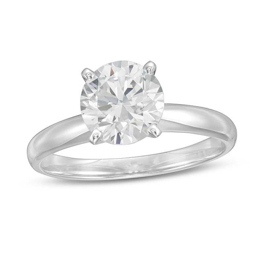 Rings Zales | 1-1/2 Ct. Certified Lab-Created Diamond Solitaire Engagement Ring In 14K White Gold (F/Vs2)