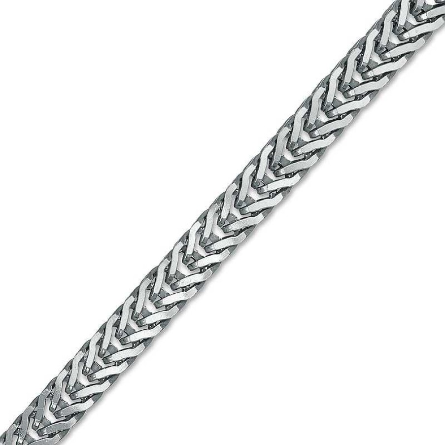 Bracelets Zales | Vera Wang Men 6.0Mm Foxtail Chain Bracelet In Sterling Silver - 8.25"