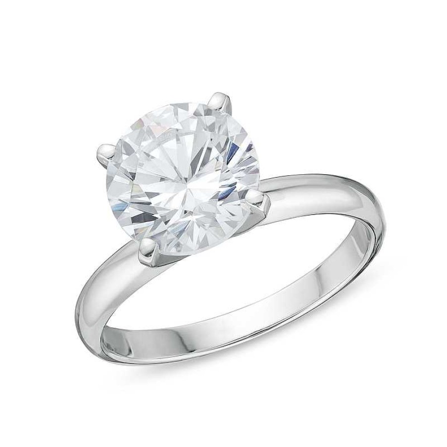 Rings Zales | 3 Ct. Certified Lab-Created Diamond Solitaire Engagement Ring In 14K White Gold (I/Si2)