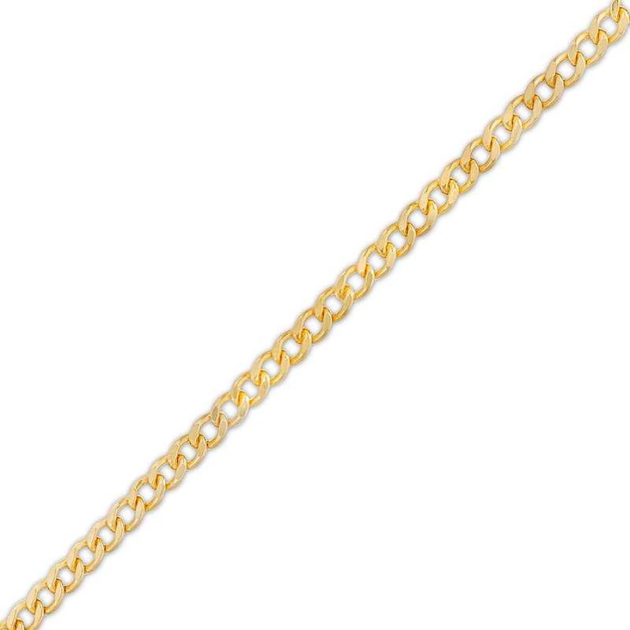 Bracelets Zales | 3.0Mm Curb Chain Anklet In Hollow 10K Gold - 10"