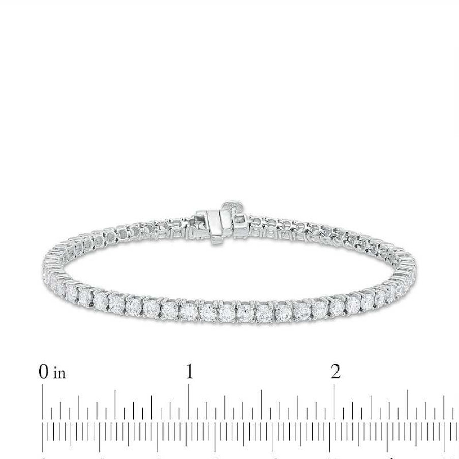 Bracelets Zales | 6 Ct. T.W. Certified Lab-Created Diamond Tennis Bracelet In 14K White Gold (F/Si2) – 7.25"