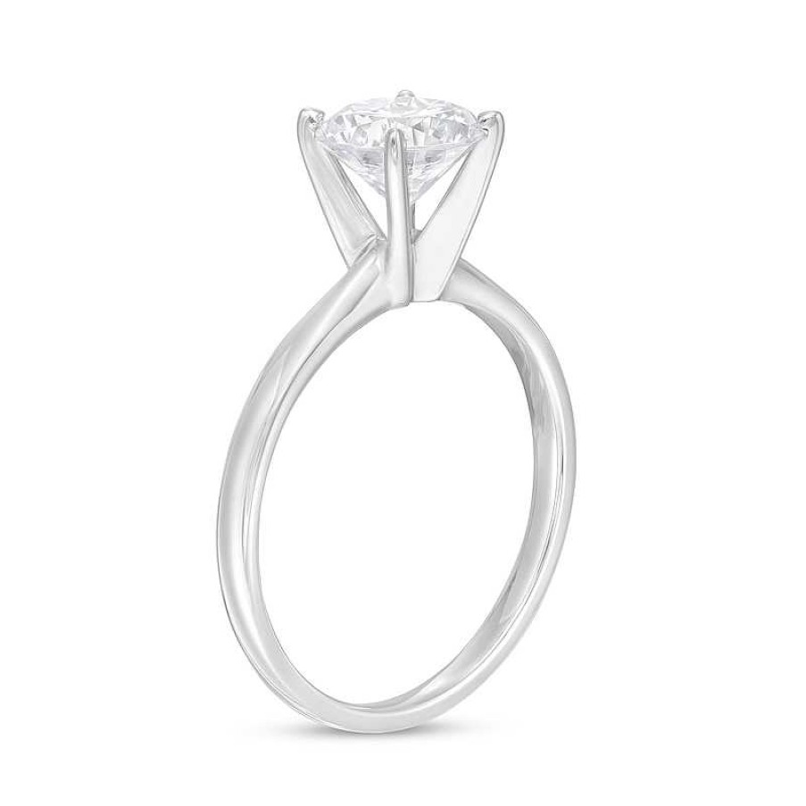 Rings Zales | 1-1/2 Ct. T.W. Certified Diamond Solitaire Engagement Ring In 14K White Gold (I/I2)