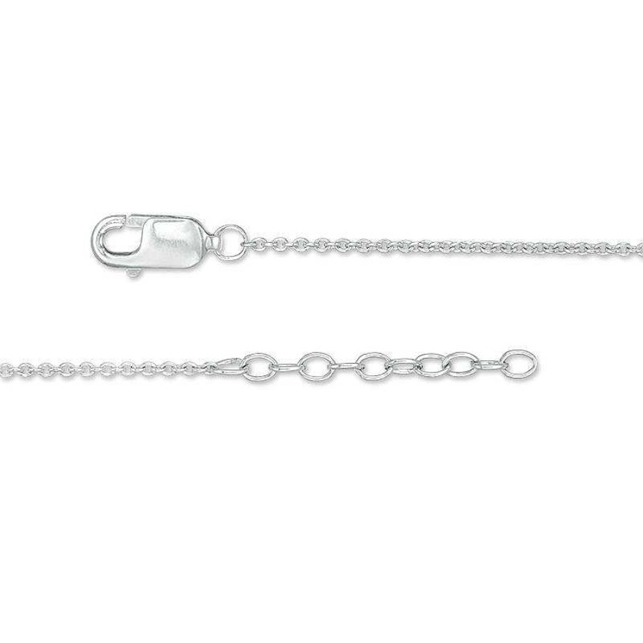 Bracelets Zales | Diamond Accent Flip Flop Charm Anklet In Sterling Silver - 10"