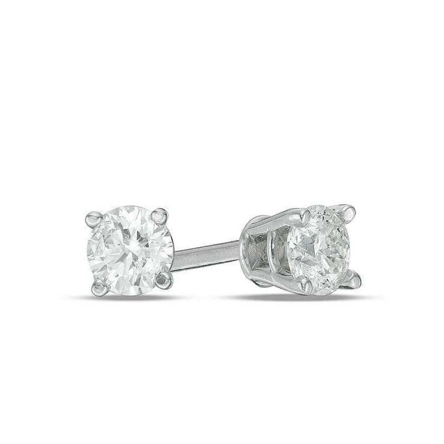 Earrings Zales | 1/4 Ct. T.W. Diamond Solitaire Stud Earrings In 14K White Gold (I/I2)