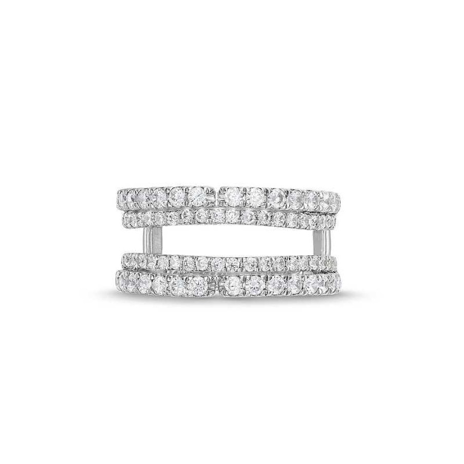 Rings Zales | 1-1/4 Ct. T.W. Diamond Split Double Row Enhancer In 14K White Gold