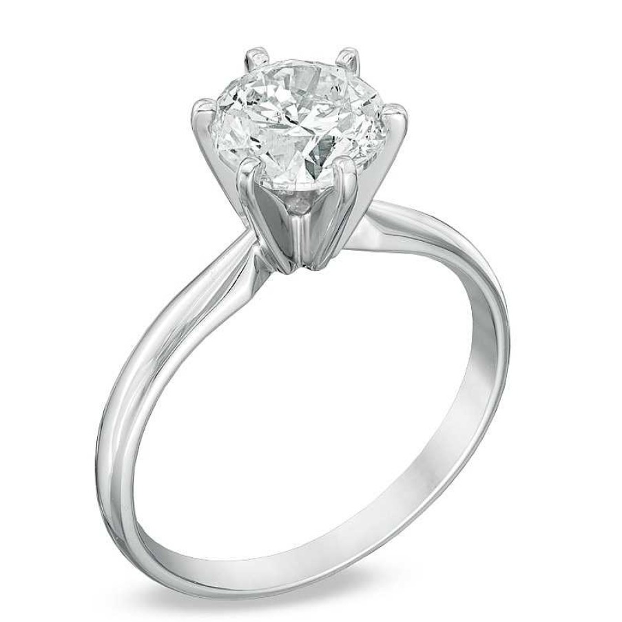 Rings Zales | 1-1/2 Ct. Certified Diamond Solitaire Engagement Ring In 14K White Gold (I/I2)