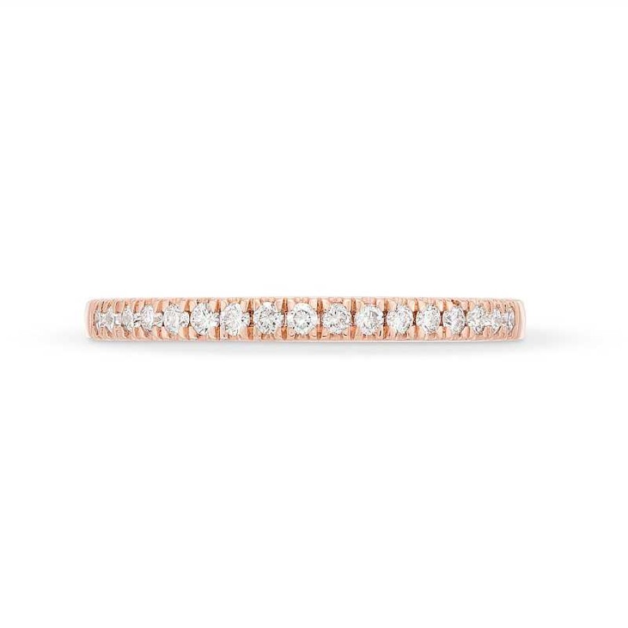 Rings Zales | Kleinfeld® X Zales 1/5 Ct. T.W. Certified Lab-Created Diamond Anniversary Band In 18K Rose Gold (F/Vs2)