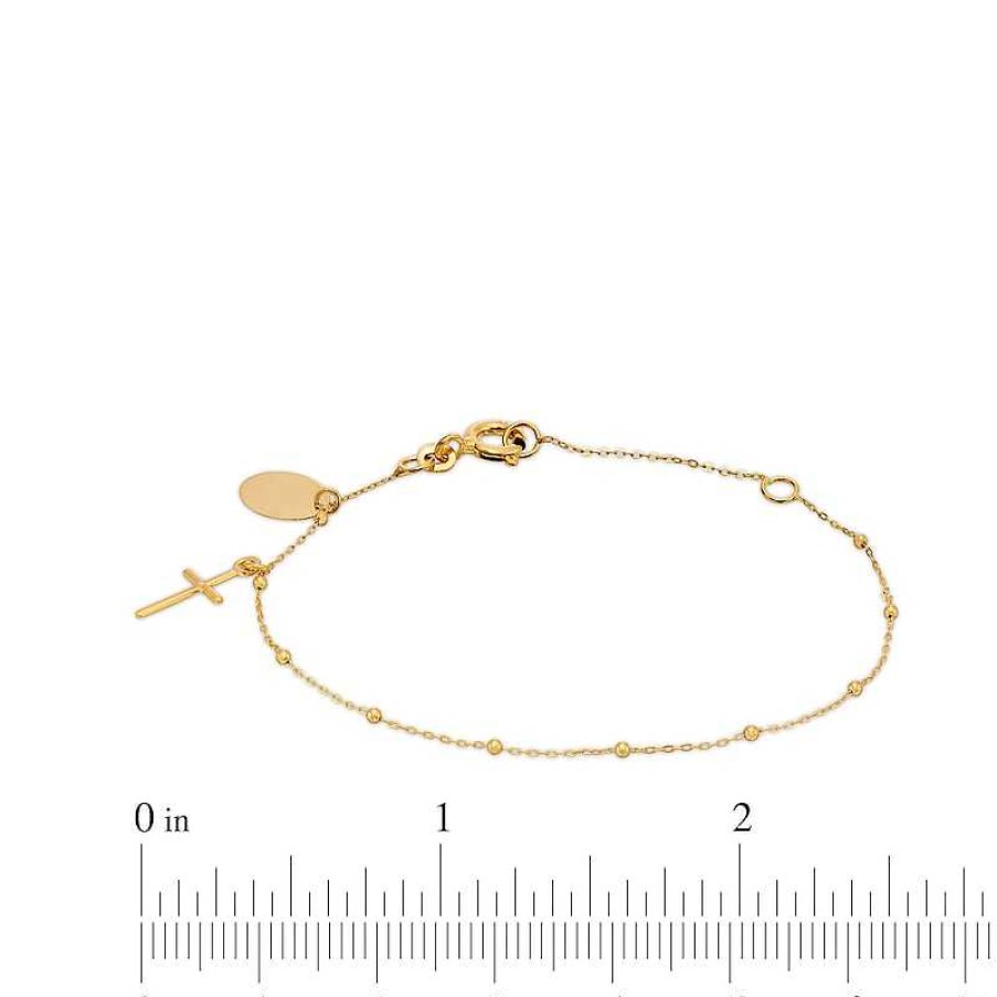 Bracelets Zales | Child'S Rosary Charm Bracelet In 14K Gold – 6.5"