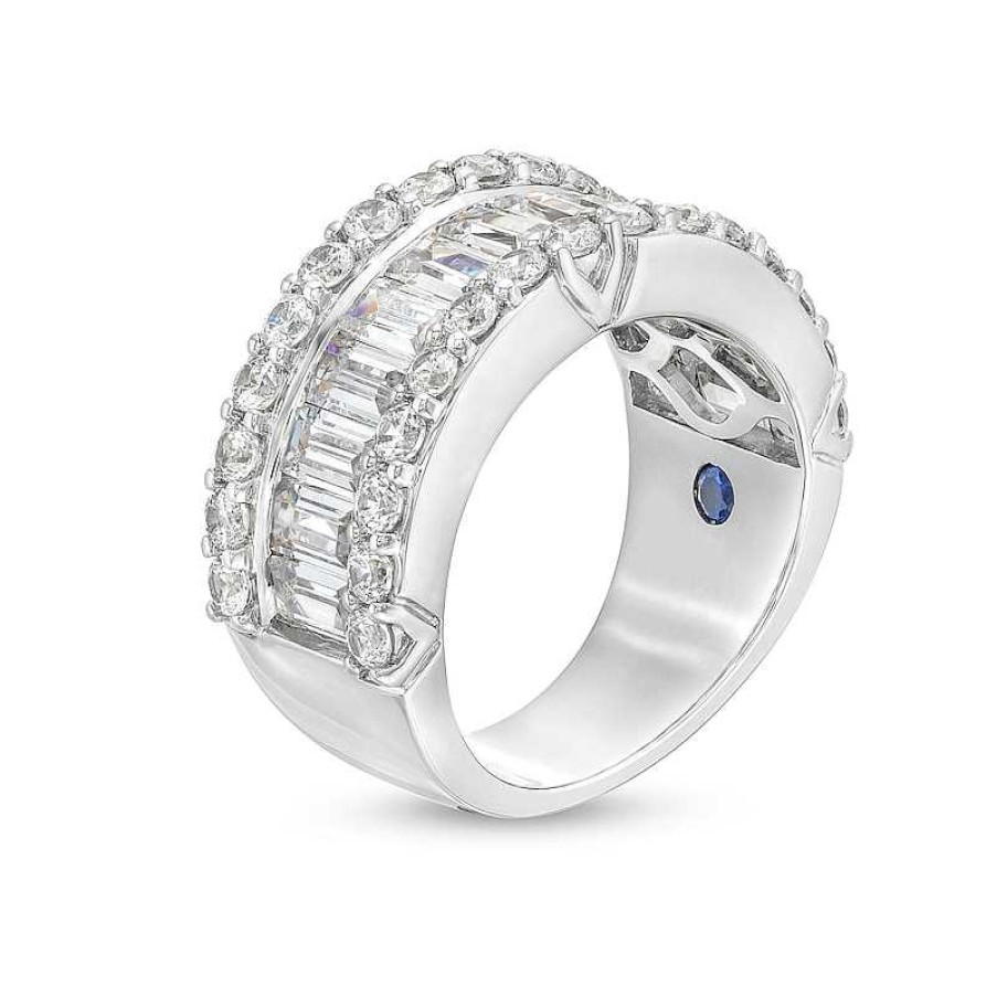 Rings Zales | True Lab-Created Diamonds By Vera Wang Love 3-1/4 Ct. T.W. Baguette And Round Edge Band In 14K White Gold (F/Vs2)