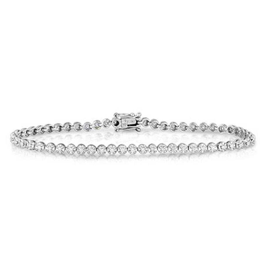 Bracelets Zales | Adorne Collection 1/2 Ct. T.W. Diamond Tennis Bracelet In 10K White Gold