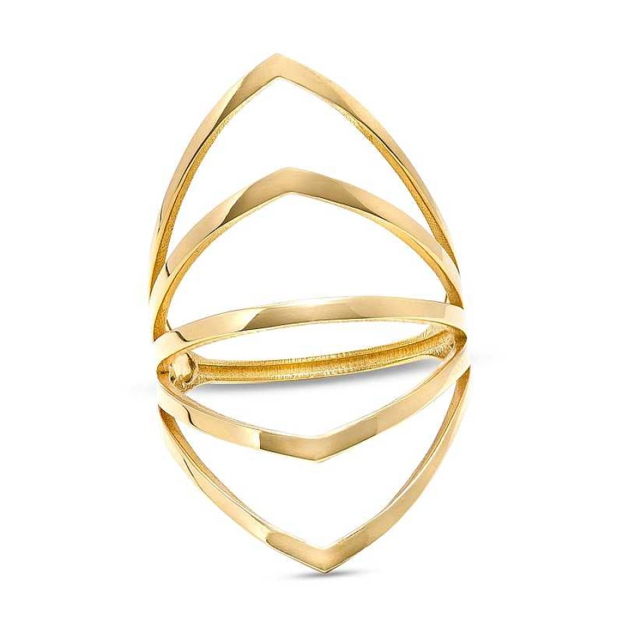 Rings Zales | Multi-Row Open Shank Ring In 10K Gold - Size 7