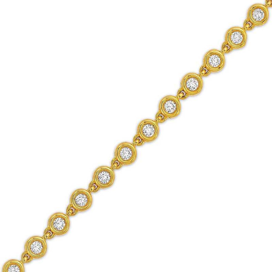 Bracelets Zales | 1-1/3 Ct. T.W. Certified Lab-Created Diamond Spaced Line Bracelet In 10K Gold (I/I1)