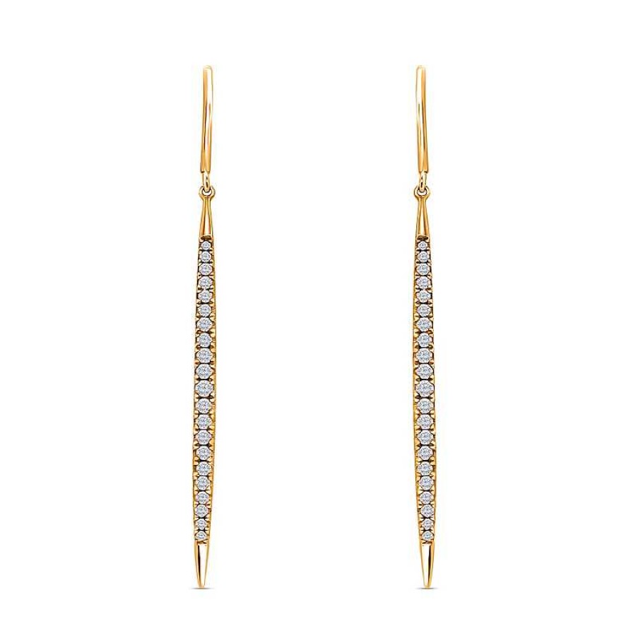 Earrings Zales | 3/8 Ct. T.W. Diamond Elongated Spike Drop Earrings In 10K Gold