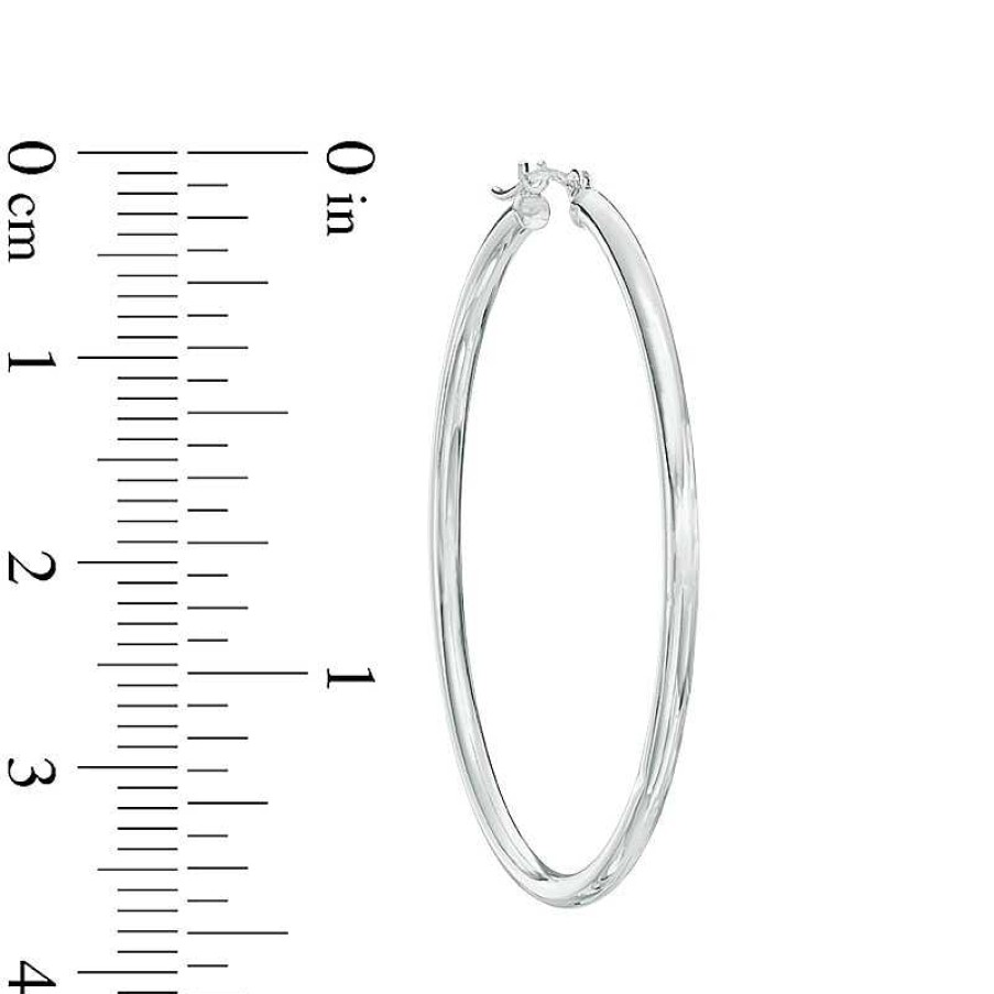 Earrings Zales | 40.0Mm Hoop Earrings In 14K White Gold